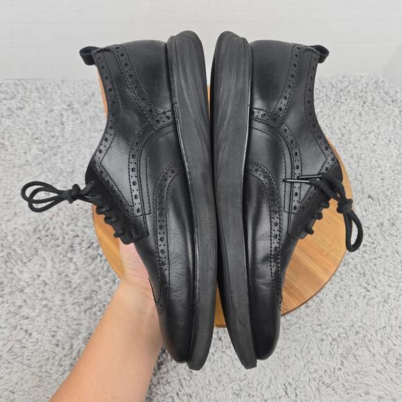 Cole Haan Mens 10M Grand Evolution Black Leather Wingtip Brogue Casual Oxford - Picture 7 of 12